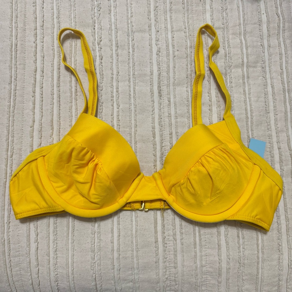 NWT Antonio Melani Yellow Underwire Padded Bikini Top